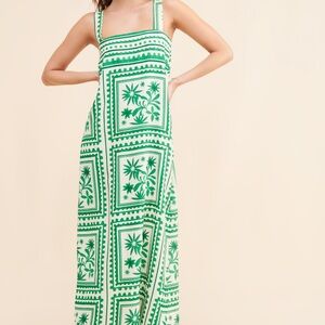 Mon Renn Losas Maxi Dress in Emerald Tile - L